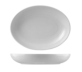 Dudson Oval Deep Bowl Pearl 216 x 164mm 6/Ctn