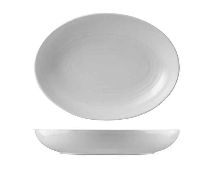 Dudson Oval Deep Bowl Pearl 216 x 164mm 6/Ctn