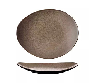 Luzerne Rustic Oval Coupe Plate Chestnut 290 x 245mm 3/12