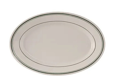 Tuxton Oval Plate Green Bay 212mm 36/Ctn