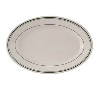 Tuxton Oval Plate Green Bay 342mm 12/Ctn