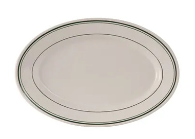 Tuxton Oval Plate Green Bay 342mm 12/Ctn