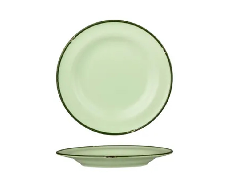 Luzerne Tin Tin Round Plate Sand/Green 210mm 6/24