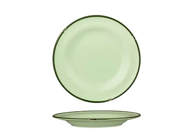 Luzerne Tin Tin Round Plate Sand/Green 210mm 6/24