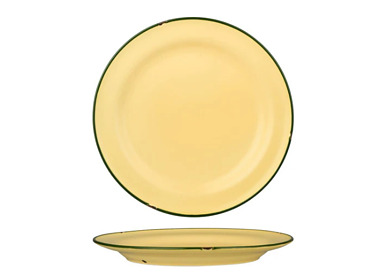 Luzerne Tin Tin Round Plate Sand/Green 210mm 6/24