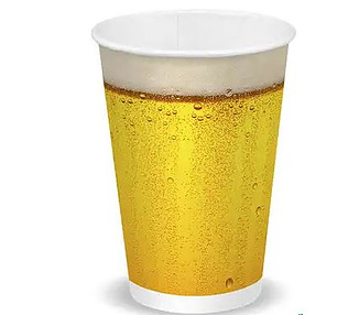 Biopak Cold Cup W & M 14oz 420ml Beer Cup 1000/Ctn