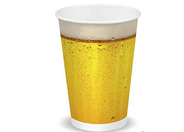 Biopak Cold Cup W & M 14oz 420ml Beer Cup 1000/Ctn