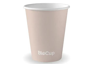 Biopak Coffee Cup Single Wall 8oz Stone 80mm 1000/Ctn