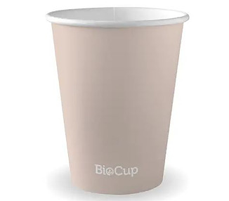 Biopak Coffee Cup Single Wall 12oz Stone 90mm 1000/Ctn