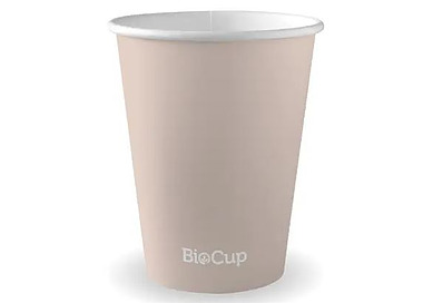 Biopak Coffee Cup Single Wall 12oz Stone 90mm 1000/Ctn