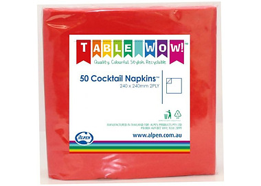 Cocktail Napkin Red 300/Ctn