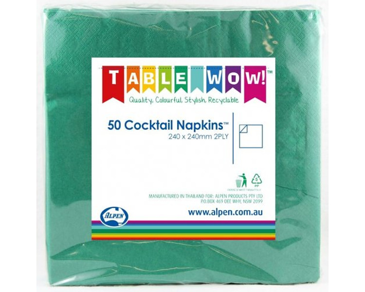 Cocktail Napkin Green 300/Ctn