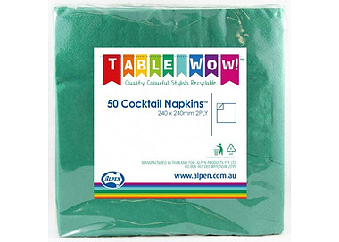 Cocktail Napkin Green 300/Ctn