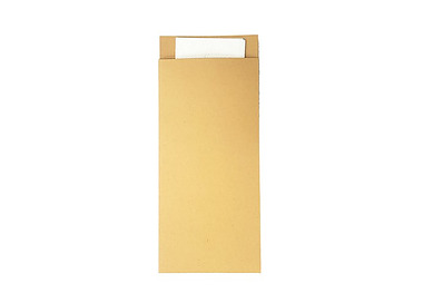 Cutlery Pouch Kraft 2Ply White Napkin 1000/Ctn