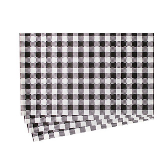 Greaseproof Paper Black Gingham 320 x 200mm 500/Pkt