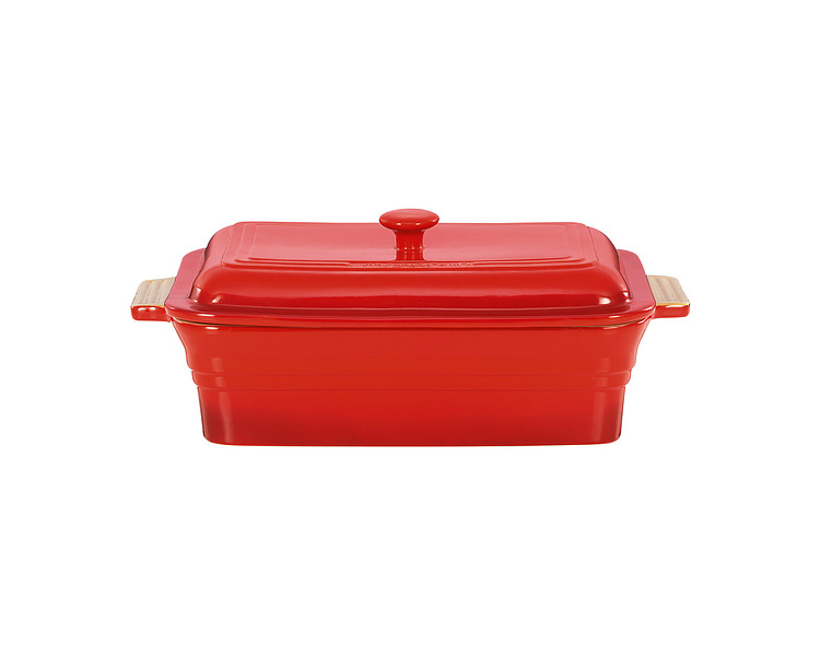 Chasseur Rectangular Baker With Lid Red 2/Ctn