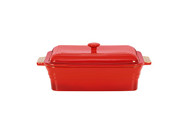 Chasseur Rectangular Baker With Lid Red 2/Ctn