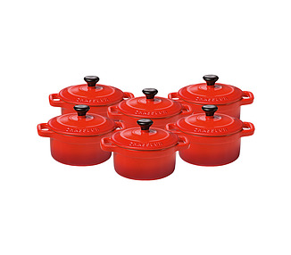 Chasseur Mini Cocotte Set of 6 Red 2/Ctn