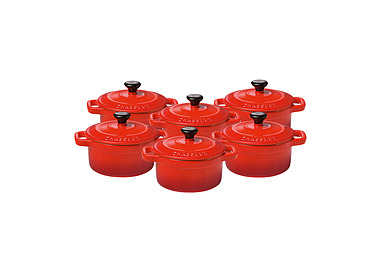 Chasseur Mini Cocotte Set of 6 Red 2/Ctn