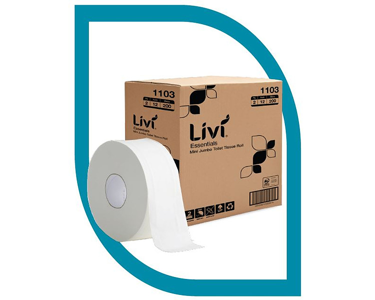 Livi Essentials Mini Jumbo 2Ply 200Mtr 12/Ctn