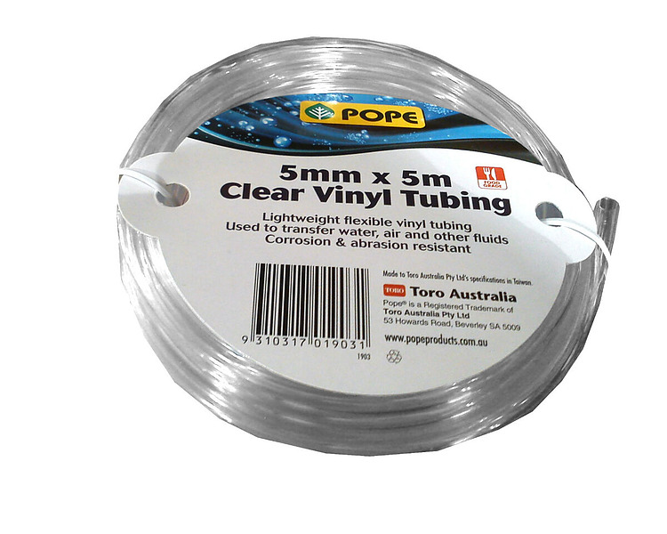 Clear Tubing Suits Chemical Dispensing Equipment 5mm x 5mtr