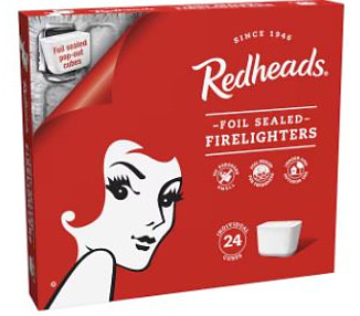 Redheads Foil Sealed Firelighters 24/Pkt