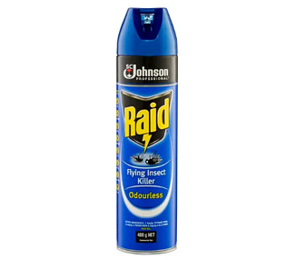 Raid Fly Spray Odourless 400Gm 6/Ctn