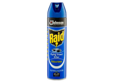 Raid Fly Spray Odourless 400Gm 6/Ctn