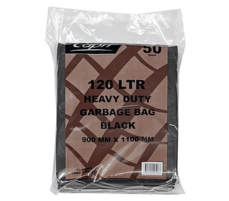 Bin Liner Heavy Duty Black 120L 250/Ctn