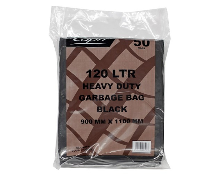 Bin Liner Heavy Duty Black 120L 250/Ctn