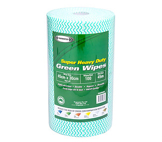 Premium Green Wipes 30 x 45cm 100 Sheets