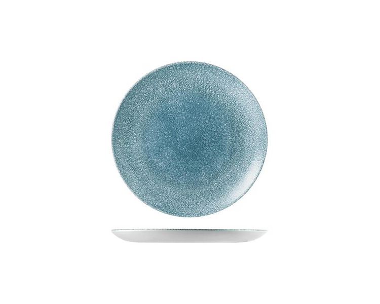 Churchill Round Coupe Plate Topaz Blue 217mm 12/Ctn