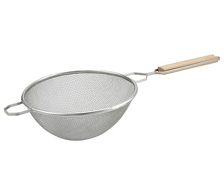 Strainer Double Mesh Wood Handle 26cm 