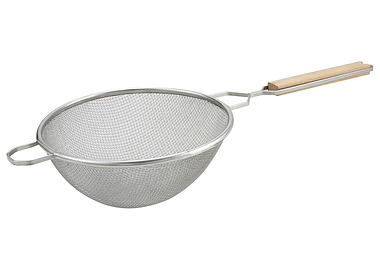 Strainer Double Mesh Wood Handle 26cm 