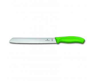 Green Victorinox Bread Knife Wavy Edge Handle 21cm 