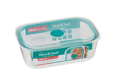 Decor Vent & Seal Glass Oblong Container 1500ml 