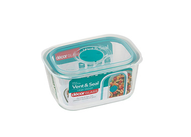 Decor Vent & Seal Glass Oblong Container 600ml 