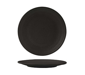 Zuma Charcoal Ribbed Plate 265mm 6/Pkt