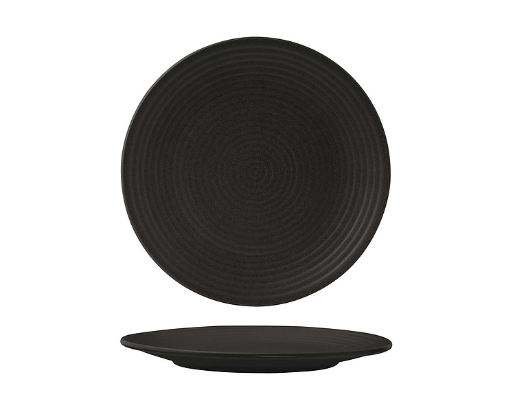 Zuma Charcoal Ribbed Plate 265mm 6/Pkt