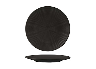 Zuma Charcoal Ribbed Plate 265mm 6/Pkt