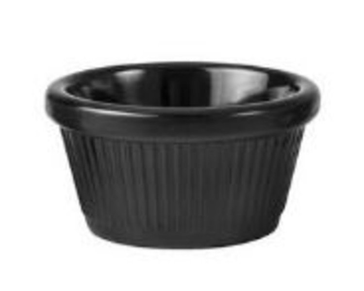 Black Melamine Flutted Ramekin 72mm 60ml 72/Ctn