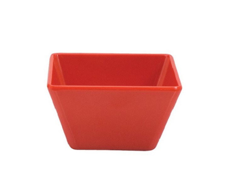 Red Melamine Square Bowl 130 x 130 x 70mm 24/Ctn