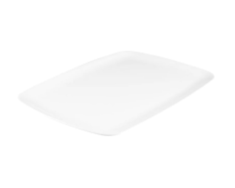 White Melamine Rectangular Coupe Platter 485 x 355mm 6/Pkt