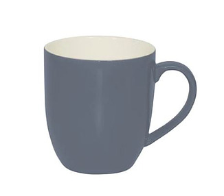 Brew Steel Blue/White Mug 380ml 6/Pkt