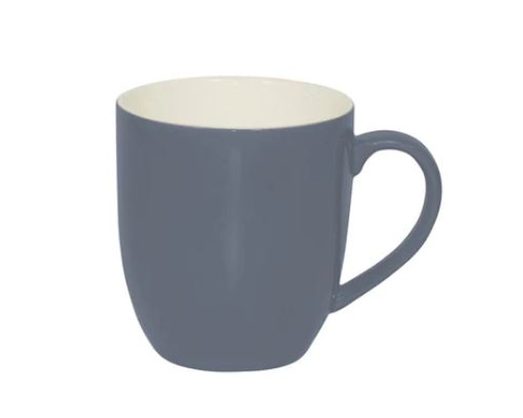 Brew Steel Blue/White Mug 380ml 6/Pkt