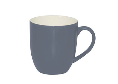 Brew Steel Blue/White Mug 380ml 6/Pkt