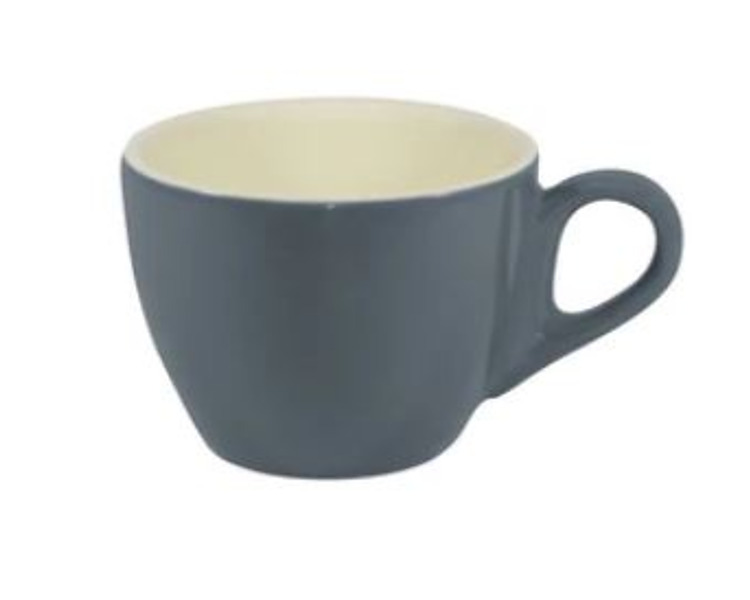 Brew Steel Blue/White Flat White Cup 220ml 6/Pkt