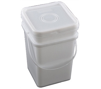 White Square Pail With Lid 20L