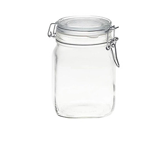 Jar Fido Terrine Clear Lid 1L 12/Ctn